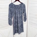 Michael Kors Michael  Marble‎ Print Off-Shoulder Shift Dress Blue White Small Photo 9