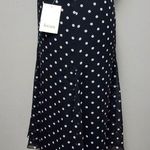 Liz & Co navy polka dot chiffon midi skirt size 14 Photo 2