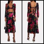 We Wore What 💕WEWORWHAT💕 Cut Out Flocked Velvet Dress ~ Burnout Velvet Floral Print M NWOT Photo 3