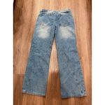 Edikted  Jean Womens M Blue Wash Grommet Side Wide Leg Jeans missing lace Photo 1