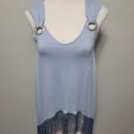 Venus blue fringed grommet accent tank size xs Photo 1