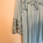 Tassels N Lace Minty Green Lace Detailed Long Sleeve Dress Photo 5