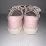 Tory Burch Ruffle Sneakers Womens 8.5M Pink Leather Lace Up Low Top Shoes Photo 4