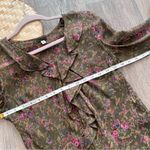 Anna Sui Vintage  100% silk floral print ruffle blouse Photo 4