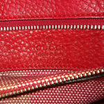 Gucci  Bamboo Turn-Lock Red Leather Top Handle Satchel w Removable Strap Photo 8