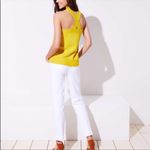 Loft  Women’s Square Neckline Knit Yellow Criss Cross Sweater Tank Size Large Photo 4