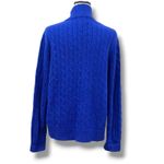 Ralph Lauren  Women's Size L Blue Cable Knit Full Zip Cardigan Sweater Classic Photo 7
