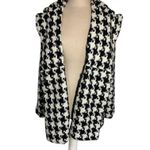 Candie's Vtg  Y2K Houndstooth Double Breasted Coat sz L Black White Wool  Bow 2000 Photo 6