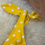 Shade & Shore  Yellow Polka Dot High High Cut One Piece Swimsuit S Photo 3