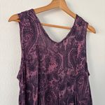 Ecote Raw Seam Purple Paisley Dress Photo 7
