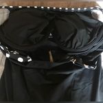 Lands' End Tankini Swim TOP ONLY Foam Pad Bra Black White Polka 8 ddd Photo 4