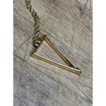 Gold Chain Necklace With Rhinestone Triangle Pendant Photo 2