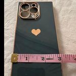 Stylish Green Heart Phone Case with Gold Accents Photo 3