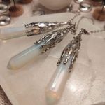 Moonstone Pendulum Silver Necklace Photo 0
