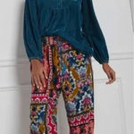 Anthropologie Zadie Velvet Abstract Print Sleep Pants Photo 0