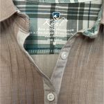 Kuhl  Kiley Shirt Dress Organic Cotton Blend Size Medium Birch/Plaid Trim Photo 3