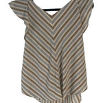 E & M  Women's Size Large Striped Back Tie Butterfly‎ Sleeve Top Photo 0