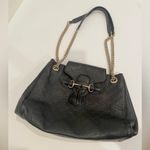 Gucci  Black Leather Emily Medium Guccissima Shoulder Bag Photo 12