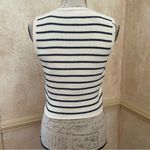 Sincerely Jules Stripped Cotton Blend Knitted Fron buttons Vest Cream Black M Size M Photo 2