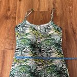 Louna Palm Printed Dana Dress Womens Size Small Green White Slip Midi Satin Photo 8
