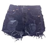 Levi's  501 Shorts Women 25 Black Denim Cut Off Fray Raw Hem Beach Summer Festival Photo 0