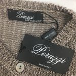 Peruzzi Italy Taupe Woven Knit Cropped Cardigan Sweater S NEW Tan Photo 6