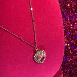 Baby Pink Heart Rhinestone Necklace Sterling Silver 925 Photo 0