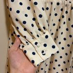 LC Lauren Conrad  Modern Wrap Tea Length Midi Dress Natural Dina Dot Navy Small Photo 12