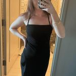 Black Formal Evening Dress with Ruffle Slit Photo 5