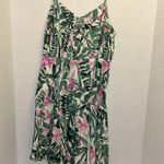 Old Navy  GREEN AND PINK FLORAL SUN DRESS SMOCKED BACK ADJUSTABLE STRAPS SIZE MED Photo 3