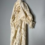 California things off white ivory crochet Scarf shawl fringe boho casual Photo 3