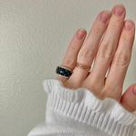 18KGE RSC Blue Glass Statement Ring Covenant Elegant Vintage Sparkly Glam Jewelry Photo 1