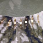 a.n.a . A New Approach Narrow Batwing Green Black Gold Abstract Shirt Blouse Top Photo 7