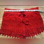 No Boundaries  | Red Lace Shorts with Drawstring, Size 3 (Juniors) Photo 1