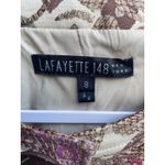 Lafayette 148 New York Floral Embroidered Jacket Brown Purple Size 8 Tan Photo 1