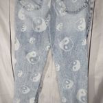 Tinseltown  Distressed Yin Yang Light Blue Jeans Witj Raw Hem Photo 10