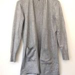 Verve Ami  Solid Gray Long Sleeve Open Front Rayon Classic Long Cardigan Sweater Photo 0