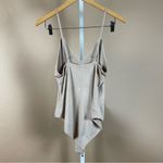 Forever 21  Large Suede Neutral Beige Nude Bodysuit Tank Top Strappy Photo 1