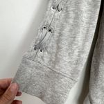 Ralph Lauren Lauren LRL Y2K Gray Lace-Up Sleeve Crew Neck Sweater Size Large L Photo 4