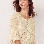 LC Lauren Conrad Lauren Conrad LC Crepe Bow Top Cherries Valentine’s Day Spring Blouse Sz M Shirt Photo 0