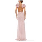 Mac Duggal 10829 SEQUINED RUFFLED CUTOUT LACE UP BACK ROSE GOWN Size 4 Photo 1