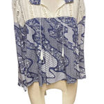 Sea New York Floral Lace Combo Tie Blouse Blue White Size 2 Photo 2