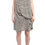 Thakoon Black and Cream Batik Print 100% Silk Shift Dress gathered unique size 4 Photo 0