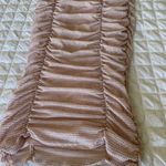 For Love & Lemons Pink Ruched Mesh Glitter Midi Skirt Photo 5