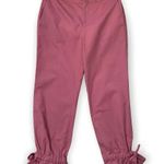 Rebecca Minkoff Pants High Rise Flat Front Tie Conch Ankle Pink Mauve NWOT Photo 0