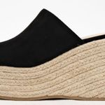 Soda Black Faux Suede Espadrille Wedge Sandal Photo 1