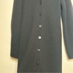 Theory 100% merino wool long button front cardigan sweater black medium Photo 3