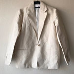 Rachael Wang Oversized‎ oatmeal blazer neutral size Small Tan Photo 0