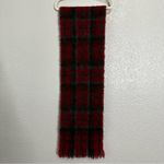 NWOT Wool Mohair Blend Scottish Red Plaid Winter Scarf Photo 4