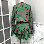 MISA Los Angeles NWT Amalya Dress Small Peony Green Floral Ruffle Mini Smocked Photo 3